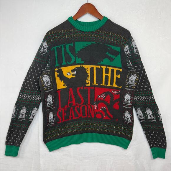 HBO‎ Game of Thrones Medium Tis The Last Season Knit Sweater Christmas Holiday - Picture 1 of 11